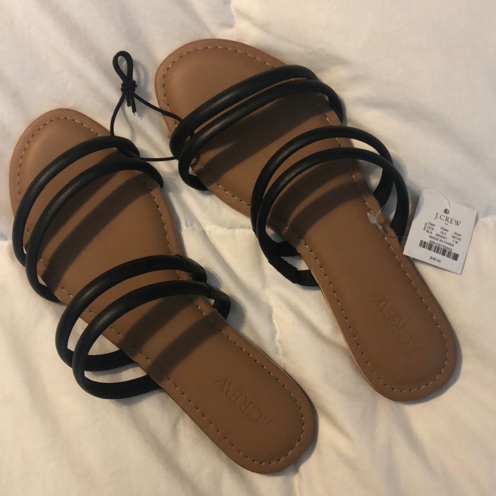 J Crew Black strap sandals